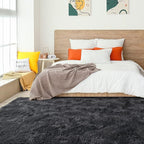 Amearea Premium Soft Fluffy Rug Modern Shag Carpet, 5.3x7.5 Feet, Fuzzy Plush Rugs for Living Room Bedroom Kids Room Home Decor, Nursery Non Slip Indoor Shaggy Carpets, Dark Grey
