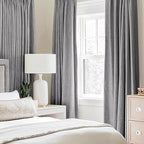 MIULEE Linen Blackout Curtains and Drapes 100% Room Darken Thermal Insulated Grommet Window Panels with Coating 2 PCs W 42 x L 90 inches Grey