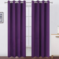 LEMOMO Blackout Curtains 66 x 95 inch/Purple Curtains Set of 2 Panels/Thermal Insulated Room Darkening Bedroom Curtains