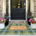 3x5 Buffalo Entry Rug - Small Washable Indoor Outdoor Mats for Front Door Non-Slip Porch Rug Green Teal Plaid Tartan Throw Rugs for Living Room Bedroom Entryway Kitchen Office Porch Decor