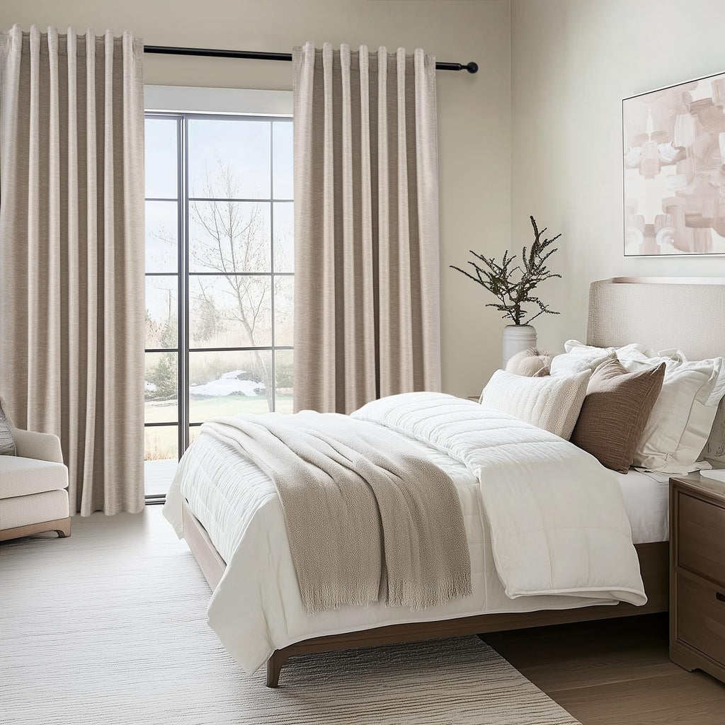 Topfinel Long Curtains for Living Room Custom 105 Inch, Sun Blocking Elegant Internet Famous Curtains Burg for Bedroom Aesthetic Thermal Blackout Drapes Fabric Thick 2panels Back Tab Hooks Pleated