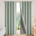 Joydeco Blackout Curtains for Bedroom - 100% Light Blocking 2 Panels Sage Green Drapes 37" W x 96" L, Thermal Insulated Room Darkening Curtains, Linen Textured for Living Room, Rod Pocket & Back Tabs