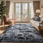 4x6 Ft Shag Rugs for Bedroom Living Room, Tie-Dyed Ultra Soft Fluffy Furry Area Rugs for Indoor Floor, Aesthetic Carpet for Kids Home Decor (Blue)