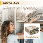 RELEANY Washable 6'x9' Abstract Area Rug for Living Room Rustic Brown