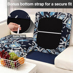 hyha 4Pcs Patio Cushion Covers, Stretch Outdoor Couch Cushion Covers Replacement, Washable Outdoor Chair/Sofa Slipcovers for Patio Furniture Cushions Protector with Elastic Bottom(Bluebell,Cover Only)