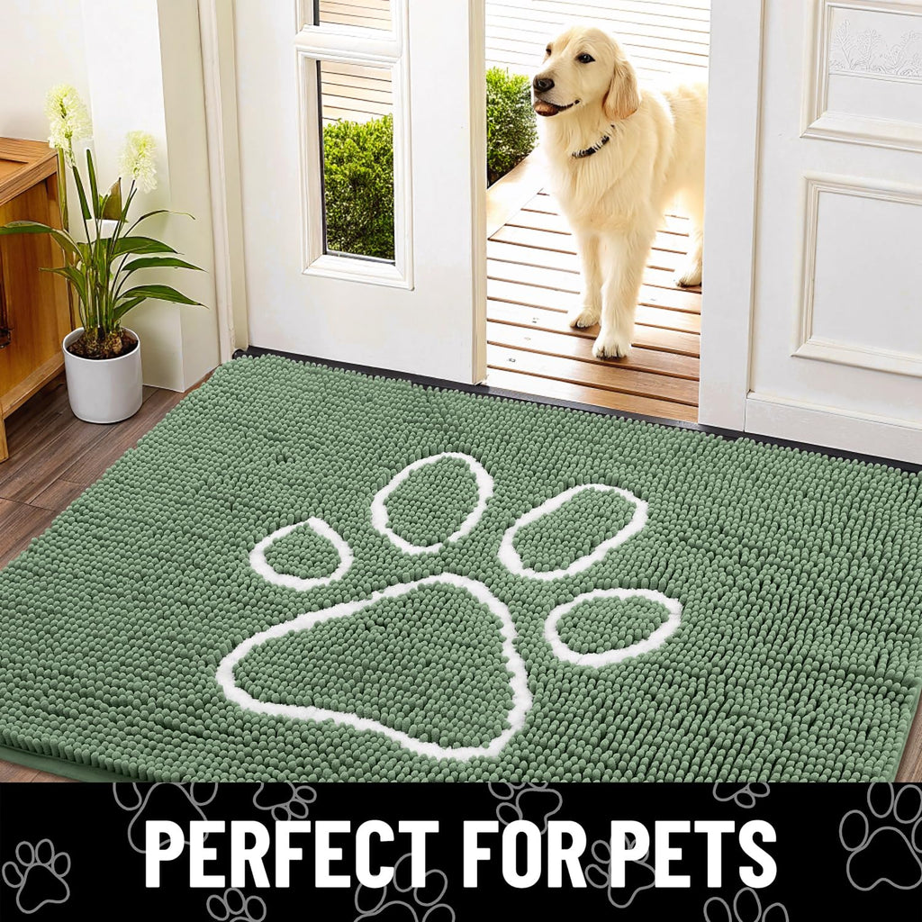 Smiry Dog Door Mat for Muddy Paws, Absorbent Non Slip Dirt Trapper, 48x30