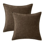 MIULEE Decorative Couch Throw Pillow Covers 20x20 Inch Brown 2 Pack