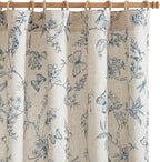 jinchan Floral Curtains Lined Linen Blend Curtain for Living Room 84 Inch Length Blue Flower Patterned Curtain French Country Farmhouse Curtains Drapes Back Tab Rod Pocket 2 Panels