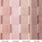 Exclusivo Mezcla Fleece Throw Blanket for Couch,Super Soft and Warm Lightweight Checkered Pattern Blankets for All Seasons,50x60 Inches, Pink