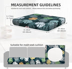 8Pcs Outdoor Cushion Covers, Patio Cushion Covers,Stretch Elastic Slipcovers, Replacement Washable & Reusable Furniture Protector for Patio Couch(Green Charm, 8PCS,Twill)