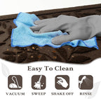 Coffee Brown Leaves Outdoor Indoor Entrance Door mat, Absorbent Durable Heavy Duty Welcome Front Door Mat,Thick Natural Rubber Back,Easy Clean Entryway Mat 47x32 Inch, Low Profile