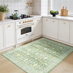 3x5 Area Rugs for Entryway, Non-Slip Washable Rug for Kitchen, Light Green