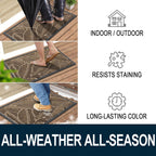 Colorxy Waterproof Front Doormat, Sturdy Natural Rubber Door Mat, 59x23
