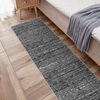 Moroccan Hallway Runner Rug 2'6''x16' - Washable Kitchen Rugs Non Slip Floor Carpet Rubber Backing Long Mat for Bedroom Laundry Living Room 2'6''x16' Black