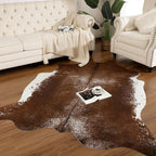 AROGAN Western Decor Faux Fur Cowhide Rug, Large Size Premium Animal Skin Cow Hide Rug, Sturdy Cow Print Rugs for Wall Decor, Western Floor Carpet for Bedroom Living Room, Brown