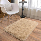 Soft Runner Rugs for Bedroom Hallways, 2x3 Beige Fluffy Shag Throw Area Rug for Bedside Dorm, Long Shaggy Furry Carpet for Nursery Living Room New Upgraded Non-Slip Bottom