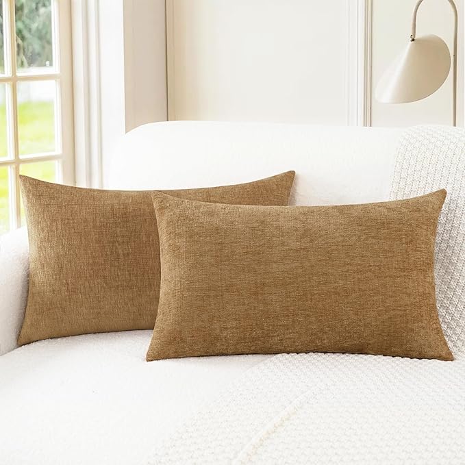 CaliTime Decorative Couch Throw Pillow Covers 26 X 16 Inches Apricot Brown