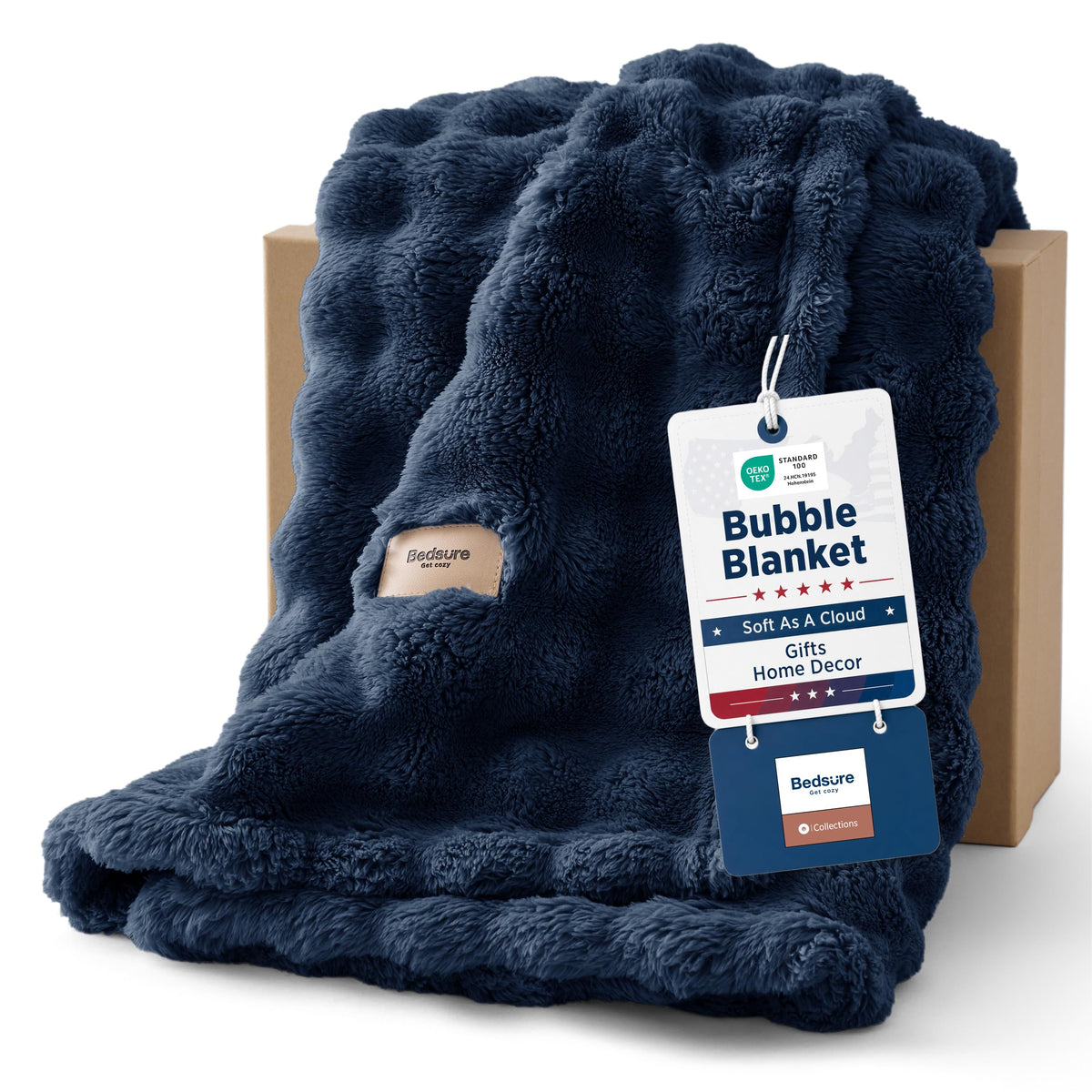 Bedsure Cloud Bubble Fleece Twin Blanket for Bed, Pink, 60"×80"