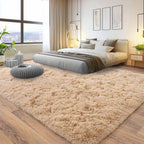 Pionblank 8x10 Rug for Living Room, Fluffy Plush Large Area Rug, Camel