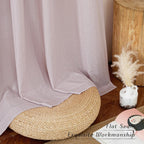 NICETOWN Blush Pink Linen Curtains for Kitchen, Thick Flax Small Window Treatments Semi Sheer Privacy Assured with Light Through for Cafe/Bathroom, W42 x L96, 2 Panels