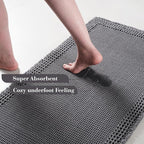 RESARE Waffle Bath Mat 18"x30" Dark Grey24
