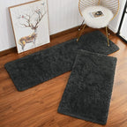 Chicrug Soft Runner Rug for Bedroom Living Room Plush Fluffy Rug 2x3 Feet, Shag Furry Runner Rugs Carpet Non Shedding for Nursery Children Kids Girls Room Home Decorative, Dark Grey
