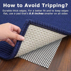 KOZYFLY Indoor Door Mat 2x3 ft Small Area Rugs Washable Front Door Mat Non Slip Rubber Backed Entryway Rug Cotton Entrance Doormat for Front Porch Bathroom Kitchen Bedroom, Royal Blue/Navy
