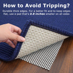 KOZYFLY Rugs for Entryway 3x5 ft Washable Area Rug Non Slip Rubber Backed Entry Rug Woven Indoor Door Mat Cotton Kitchen Rugs Floor Carpet for Entryway, Foyer, Backdoor, Royal Blue/Navy