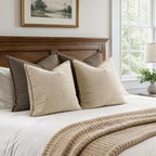 MIULEE Decorative Couch Throw Pillow Covers 18x18 Inch Beige 2 Pack