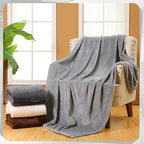 Newwiee 4 Pcs Flanne Fleece Throw Blanket for Bed Couch Large 3D Waffle Textured Soft Blanket Winter Warm Lightweight No Shedding No Pilling Decorative Throw, 50x60 Inch(Gradient Gray)