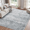 5x7 Area Rug for Living Room Bedroom, Non-Slip Washable Grey Carpet
