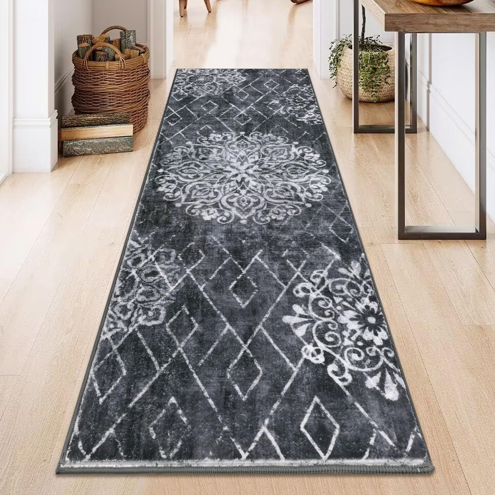 HEBE Hallway Runner Rug 2'x6', Washable Non Slip Kitchen Rug Runner