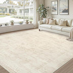 8x10 Area Rugs for Living Room: Vintage Boho Neutral Washable Rug Indoor Soft Large Area Rug Carpet for Bedroom Nursery Farmhouse Dining Room Office Floor Non-Slip Low Pile Under Table Rug Dark Beige