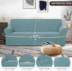 U-NICE HOME Stretch Couch Cover Sofa Cover Sofa Slipcover Furniture Protector for 3 Cushion Couch Sofa Pet Friendly(Sofa, Light Blue)