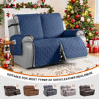 VANSOFY Waterproof Recliner Couch Covers, Sofa Covers 1-Piece Washable Reclining Sofa Cover Non-Slip Furniture Protector with Elastic Straps Pocket for Dogs, Pets(Ocean Blue,2 Seater)