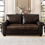ANARACHON Leather Look Couch Cushion Covers Sofa Seat Slipcovers Sets Couches Furniture Protector for Sectional Armchair Loveseat Pets Kids Stretch Spandex Fabric (2 Cushion Loveseat, Brown)