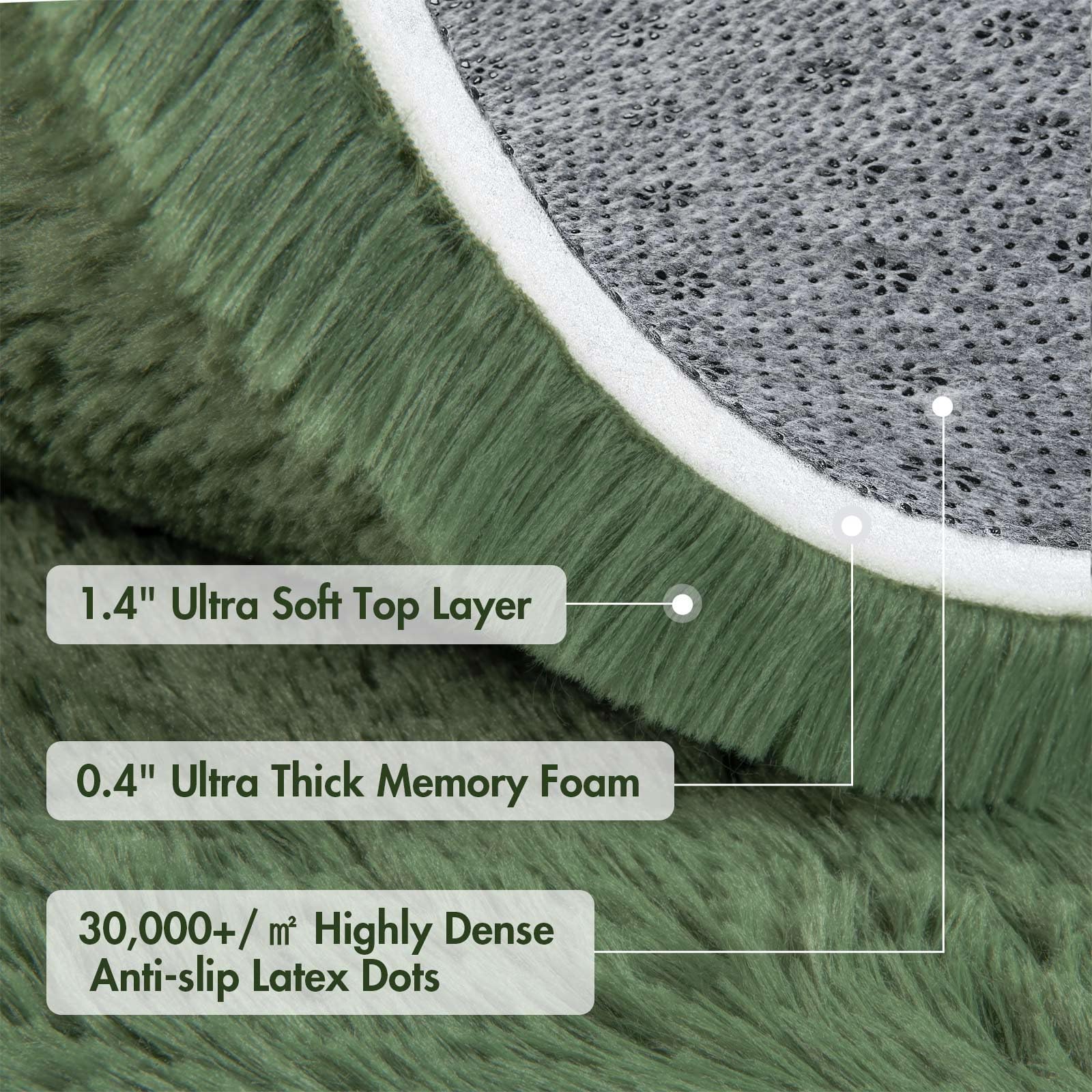 8x10 Ft Extra Large Shag Green Area Rug for Living Room, Ultra Soft Fluffy Furry Rugs for Bedroom Classroom Indoor Floor, Aesthetic Carpet for Kids Home Decor