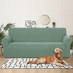 U-NICE HOME 4 Seater Stretch Couch Cover Sofa Cover Washable Sofa Slipcover Furniture Protector for 3 Cushion Couch Sofa Pet Friendly, Cyan