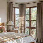 RYB HOME Burlap 100% Blackout Linen Curtains 78 Inch Long for Bedroom