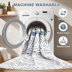 Nakagishi Boho 5x7 Area Rug Living Room Rugs Machine Washable Navy Blue