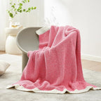 Snuggle Sac Hot Pink Throw Blanket for Couch, Pink Blanket Super Soft Microfiber Blankets Warm Cozy Knit Fuzzy Plush Lightweight Throws Gift for Women Girls, Hot Pink, 50x60 inches
