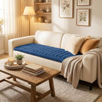 Smiry Couch Cover for Dogs Washable, Non Slip Fuzzy Pet Couch Covers for 3 Cushion Sofa Pet Friendly, Thick Soft Sofa Slipcovers Cushion Protector (Navy Blue, 27.6" x 59")