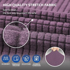 KEKUOU Stretch Loveseat Sofa Cover Slipcover,Couch Covers for 2 Cushion Couch Sofa (55"-78") Furniture Protector Sofa with Elastic Bottom for Kids,Dog. Jacquard Small Checked (Medium,Dark Purple)