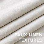 H.VERSAILTEX 100% Blackout Curtains Ivory, Linen Blackout Curtains 96 inch Curtains 2 Panel Set, Elegant Curtain for Bedroom Grommet Drapes Window Curtains Living Room Drapes (Pack of 2)