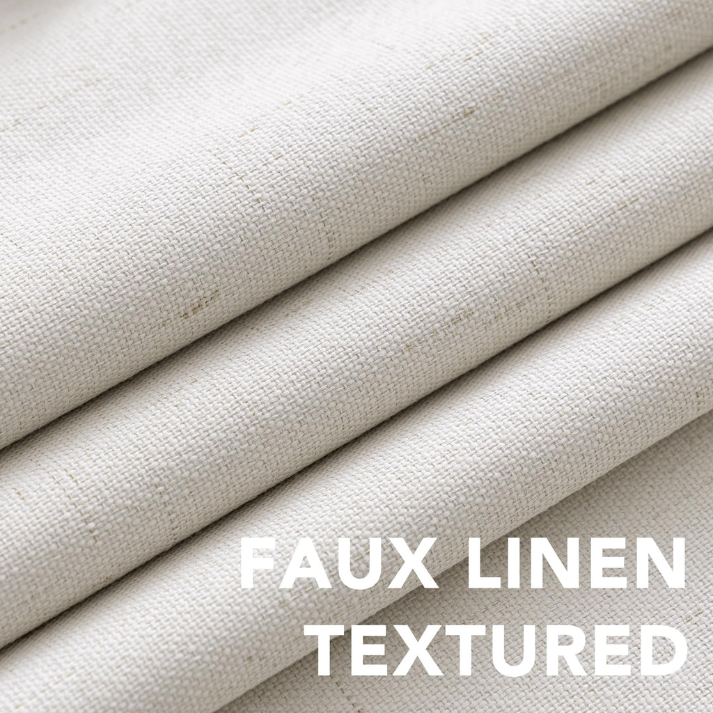 H.VERSAILTEX Blackout Curtains, Durable Thick Textured Look 100% Blackout Patio Door Curtain, Grommet Extra Wide Sliding Door Curtain Panel Long Curtains, W100 x L108 inch- Ivory