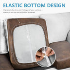Leather Look Couch Cushion Covers Sofa Seat Slipcovers Sets Couches Furniture Protector for Sectional Armchair Loveseat Pets Kids Stretch Spandex Fabric (2 Cushion Loveseat, Dark Brown)