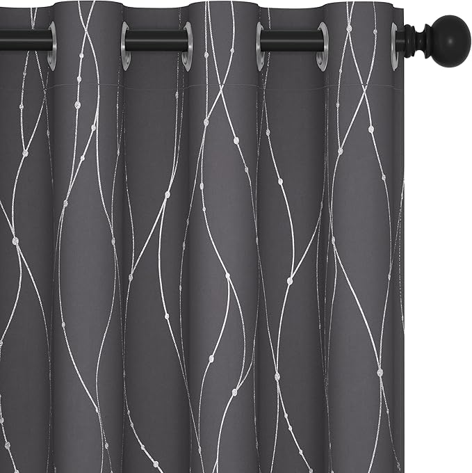 Deconovo Living Room Curtains 84 Inches Long, Blackout Curtains for Bedroom