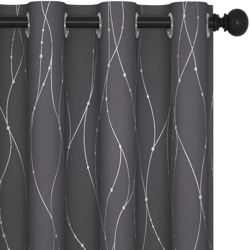 Deconovo Living Room Curtains 63 Inches Long, Blackout Curtains for Bedroom