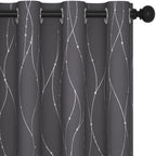 Deconovo Living Room Curtains 63 Inches Long, Blackout Curtains for Bedroom