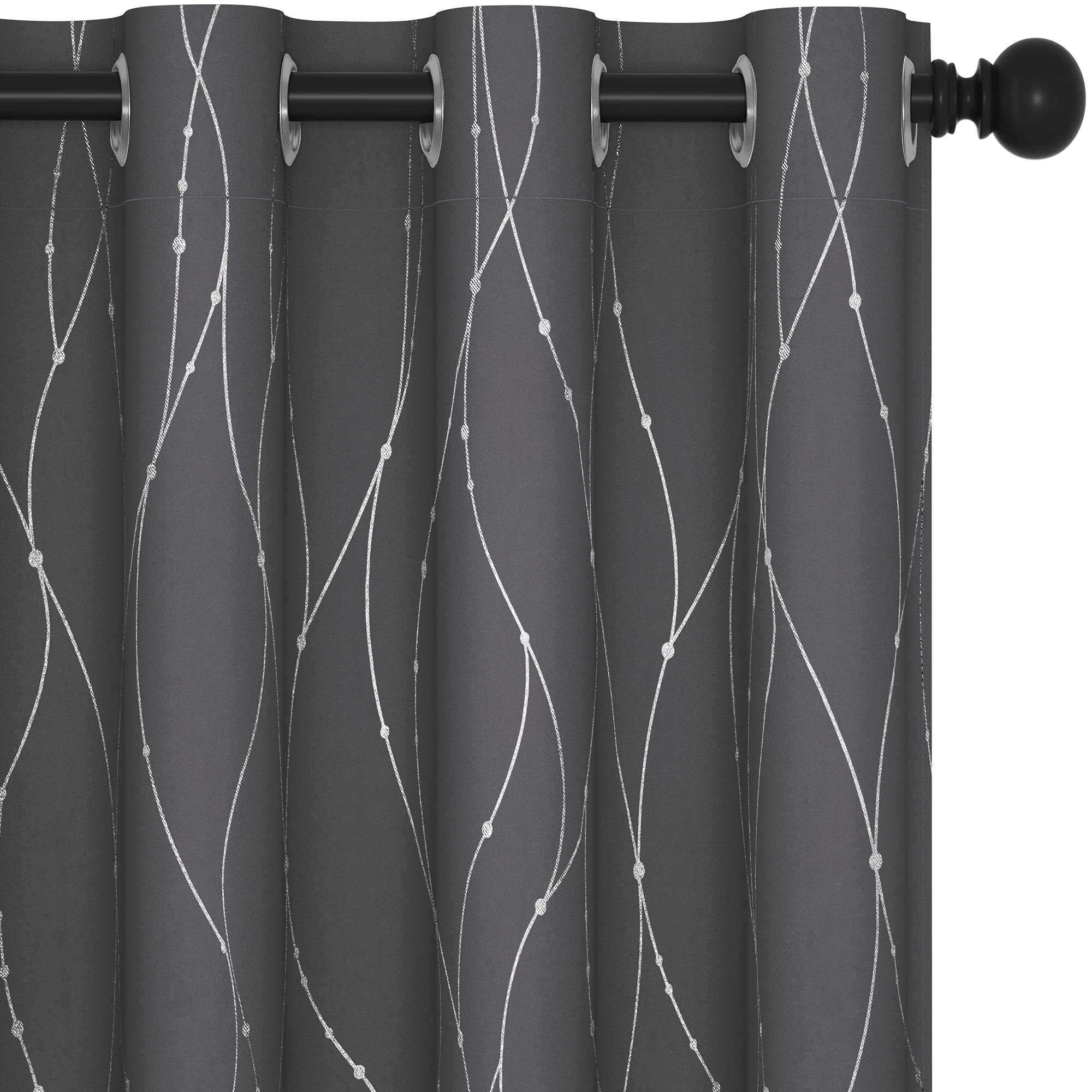 Deconovo Living Room Curtains 63 Inches Long, Blackout Curtains for Bedroom